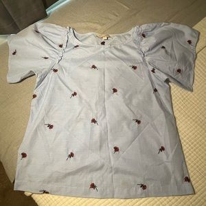 LOFT Floral Embroidered Shirt